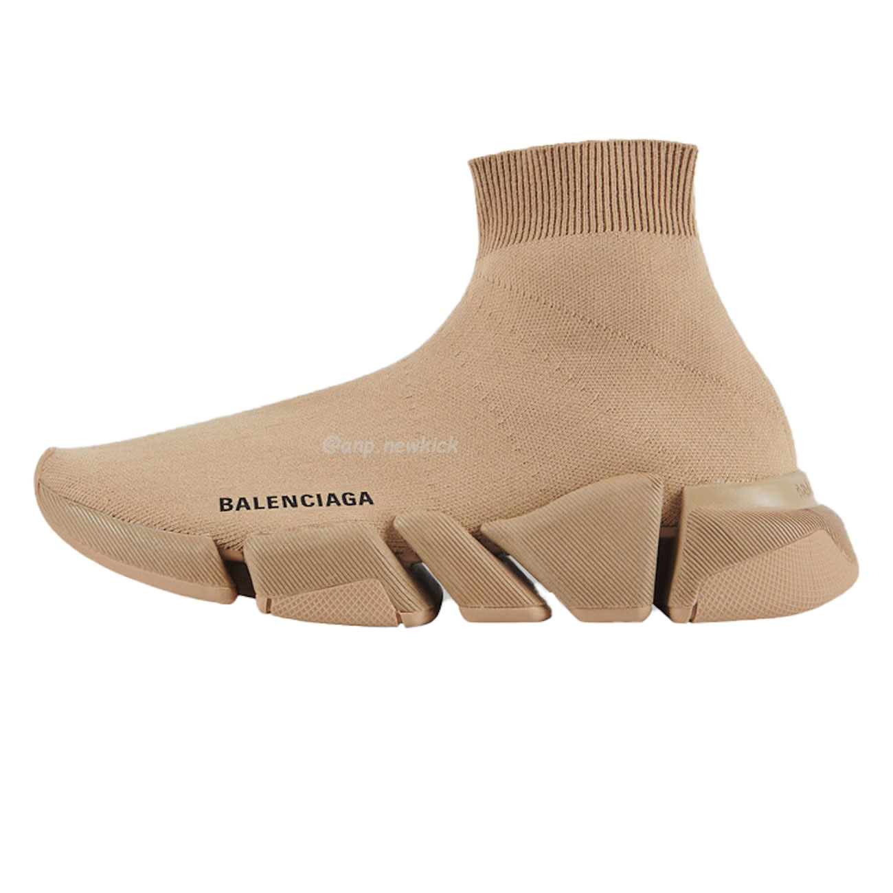 Balenciaga Speed 2.0 Beige Knit Sole Sock Sneakers (20) - newkick.vip